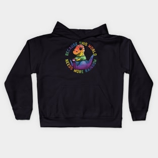 More Rainbow T-Rex Kids Hoodie